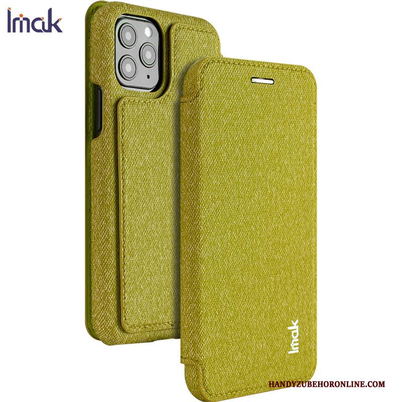 iPhone 11 Pro Max Hoesje Hoes Leren Etui Magnetisch Groen Dual Gebruik Folio Bescherming