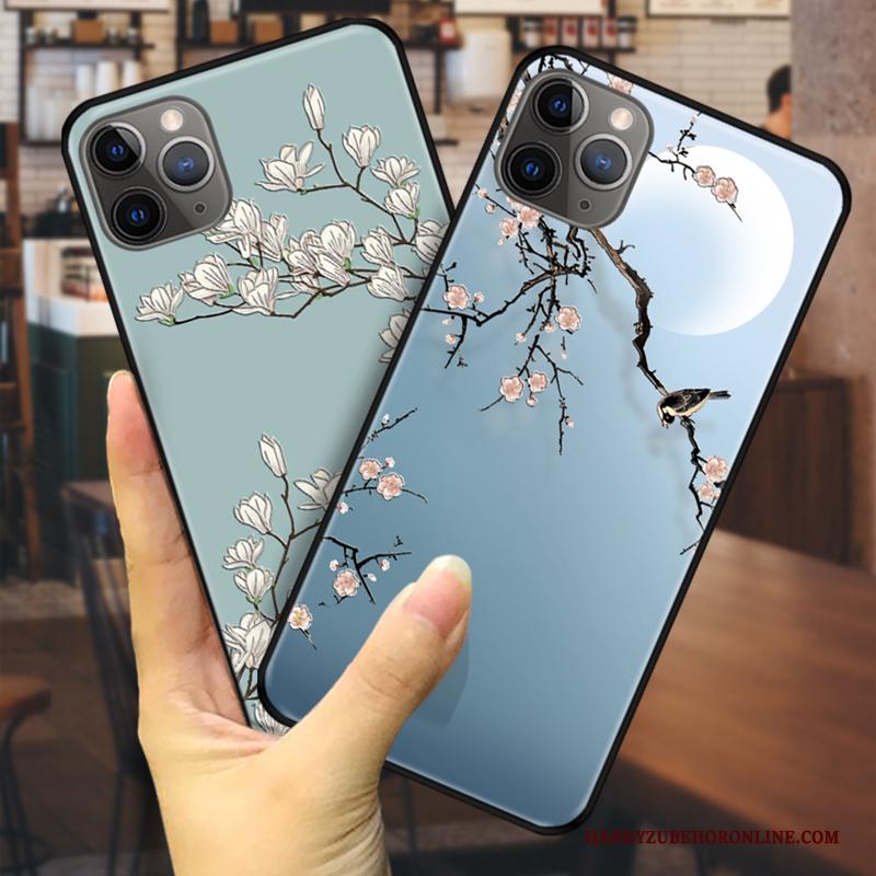 iPhone 11 Pro Max Hoesje Scheppend Reliëf Bescherming Anti-fall Chinese Stijl Trend