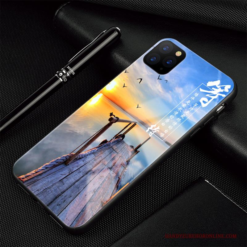 iPhone 11 Pro Max Hoesje Telefoon Bescherming Landschap Glas High End Trendy Merk Anti-fall