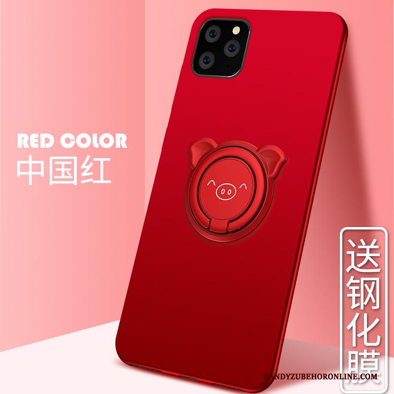 iPhone 11 Pro Max Schrobben All Inclusive Anti-fall Lovers Dun Rood Hoesje Telefoon