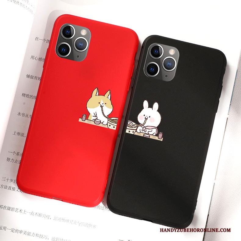 iPhone 11 Pro Mooie Konijn Hoes Rood Hond Hoesje Telefoon Spotprent