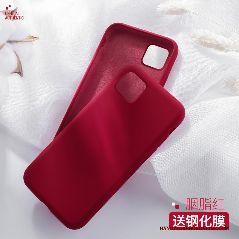 iPhone 11 Pro Nieuw Net Red Eenvoudige All Inclusive Hoesje Telefoon Siliconen Rood