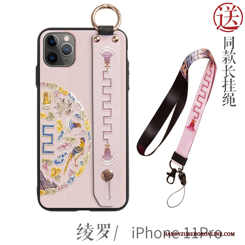 iPhone 11 Pro Siliconen Roze Nieuw Dun Chinese Stijl Hoesje Hard