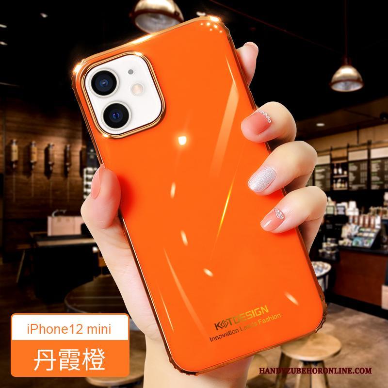 iPhone 12 Mini Hoesje Nieuw Siliconen Anti-fall Hoes Oranje Dun Persoonlijk