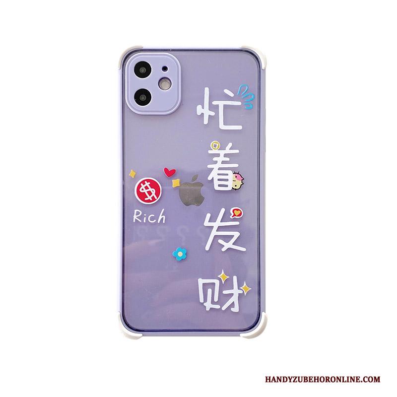 iPhone 12 Mini Hoesje Telefoon Chinese Stijl Rijkdom Doorzichtig Purper All Inclusive