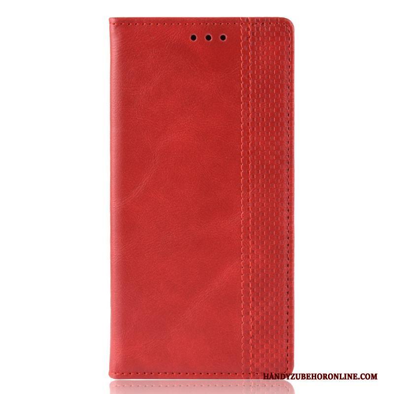 iPhone 12 Pro Max Leren Etui Folio Magnetisch Hoesje Telefoon Rood Mobiele Telefoon