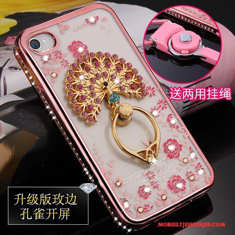 iPhone 4/4s All Inclusive Hoesje Telefoon Spotprent Rose Goud Zacht Hanger Bescherming