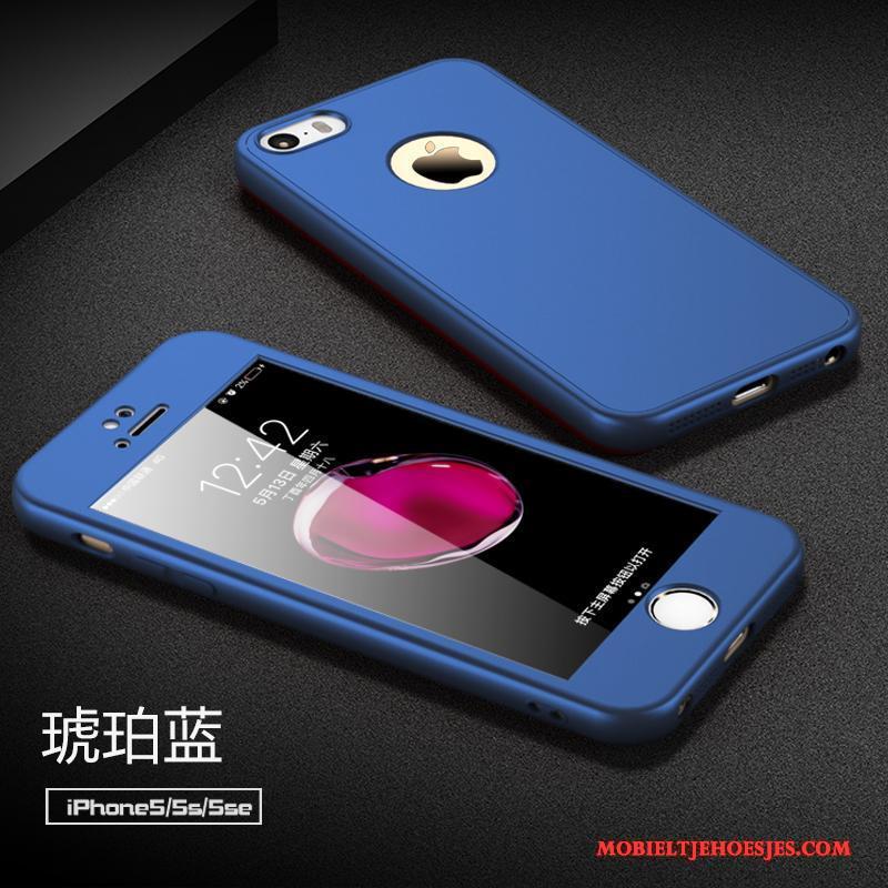 iPhone 5/5s Anti-fall Eenvoudige Zacht Blauw Siliconen Schrobben Hoesje Telefoon