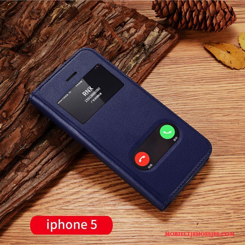 iPhone 5/5s Clamshell Bescherming Dun Blauw Hoes Hoesje Telefoon Anti-fall