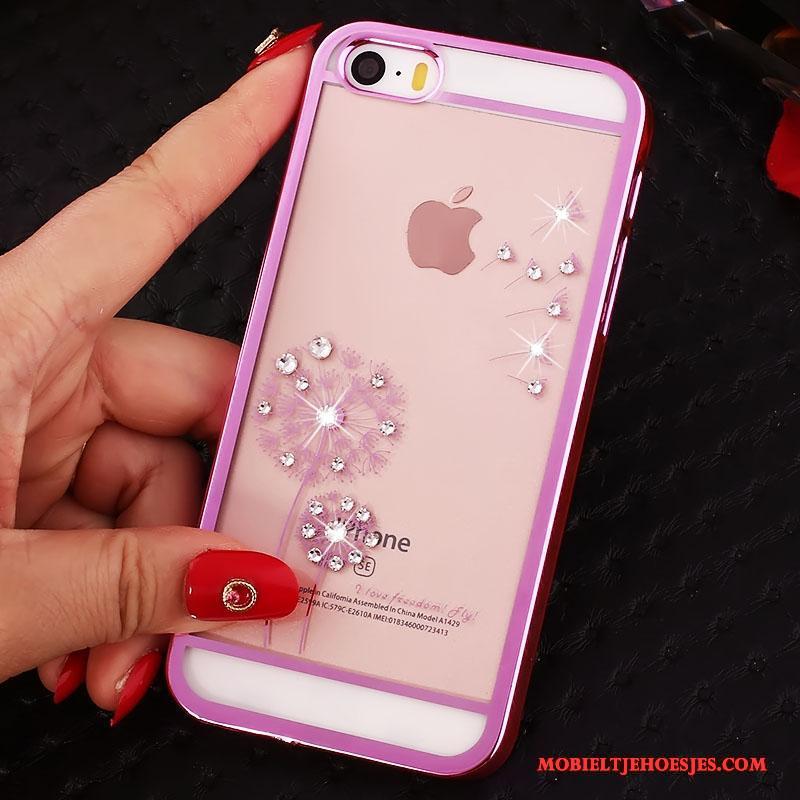 iPhone 5/5s Hard Hoesje Telefoon Met Strass Rood Trend Bescherming