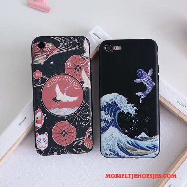 iPhone 5/5s Hoesje All Inclusive Hoes Zwart Siliconen Kers Kat Japans