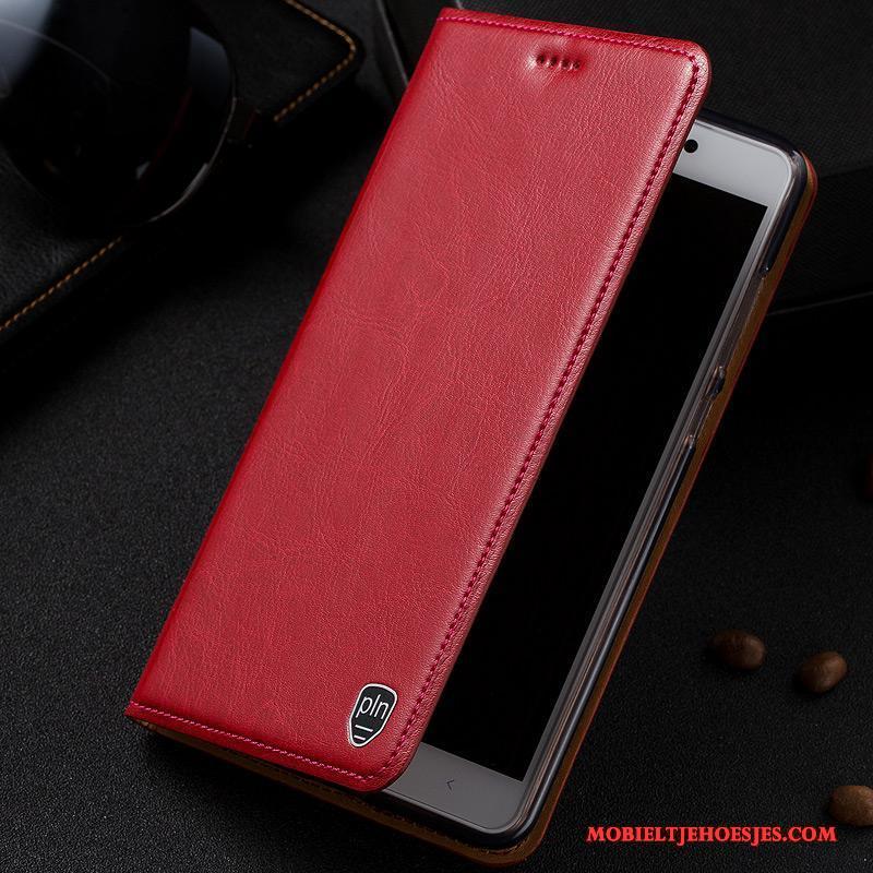 iPhone 5/5s Leren Etui Mobiele Telefoon Hoesje Bescherming Rood Patroon Folio