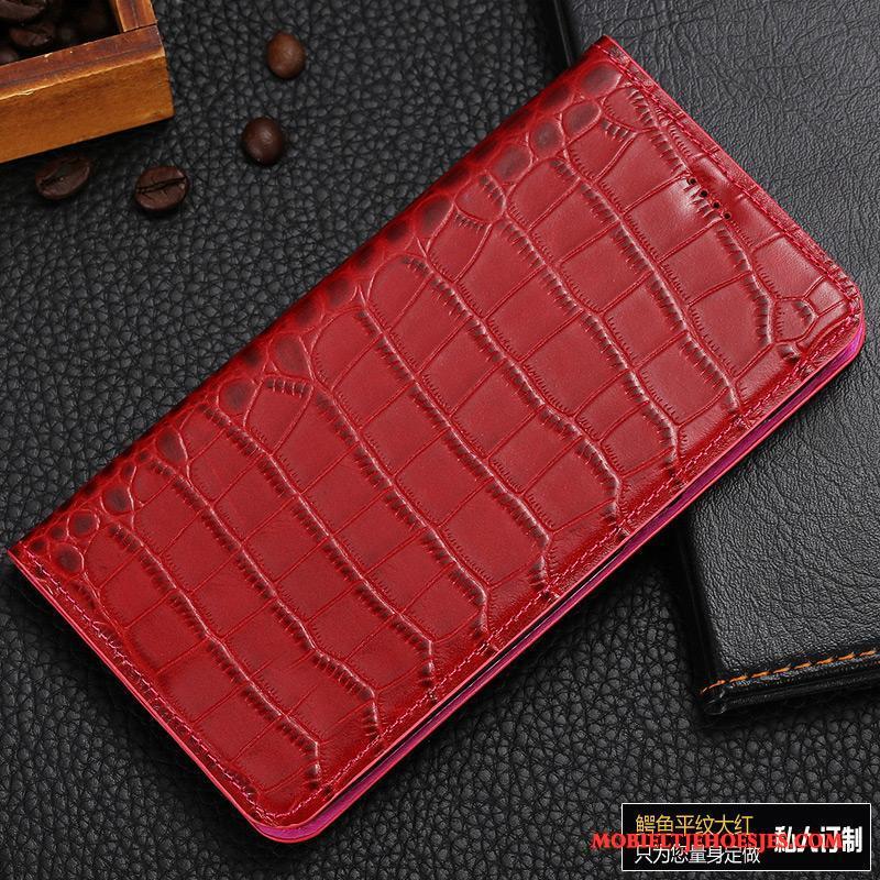 iPhone 5/5s Mobiele Telefoon Echt Leer Hoes Patroon Folio Hoesje Telefoon Rood