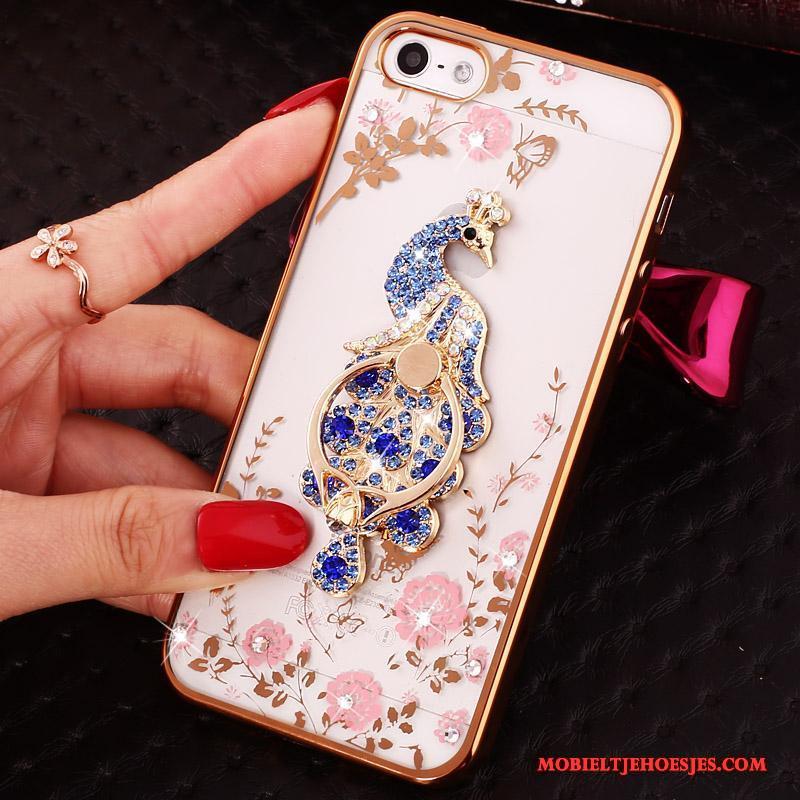 iPhone 5/5s Purper Hoesje Gesp Zacht Met Strass All Inclusive Ring