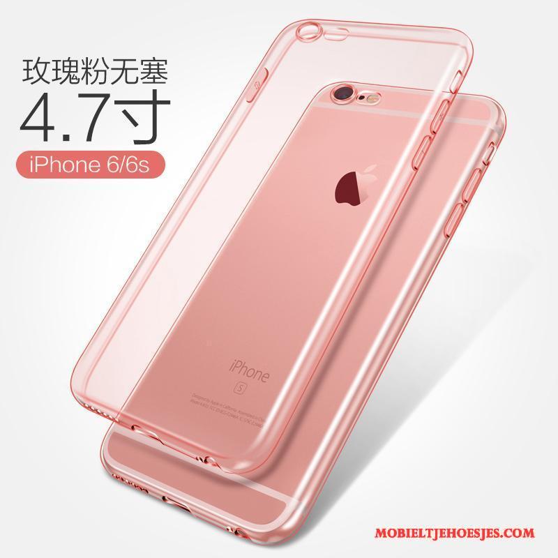 iPhone 6/6s Bescherming Roze Hoes Siliconen Hoesje Telefoon Zacht Doorzichtig
