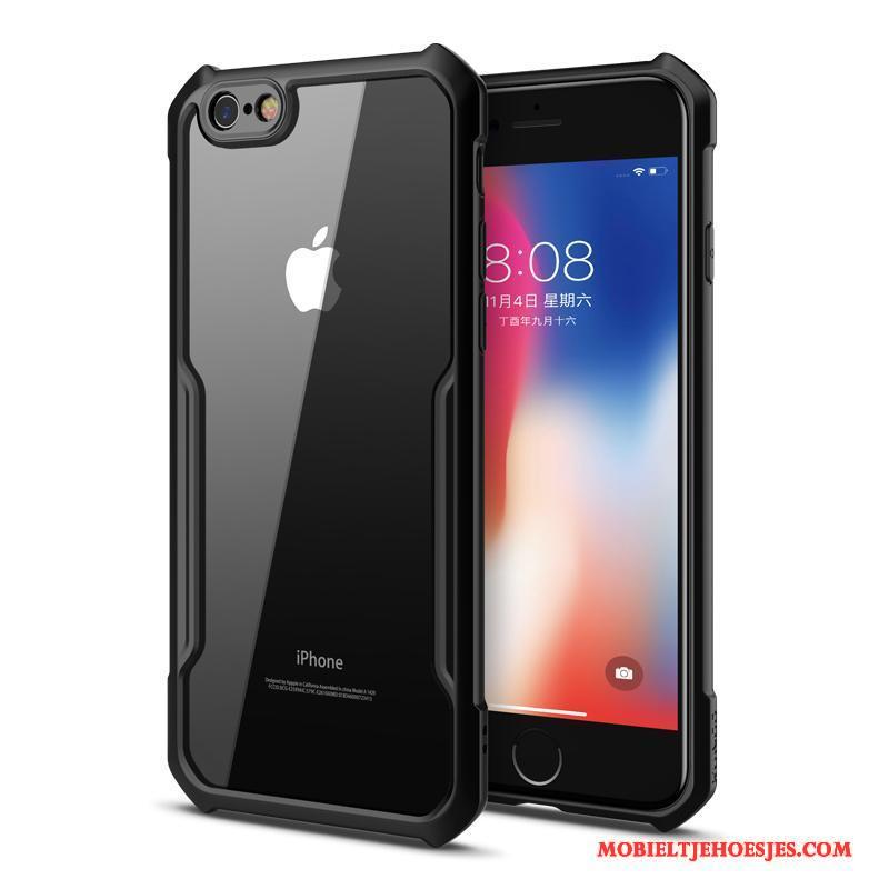 iPhone 6/6s Doorzichtig All Inclusive Anti-fall Zacht Zwart Hoesje Telefoon Trend