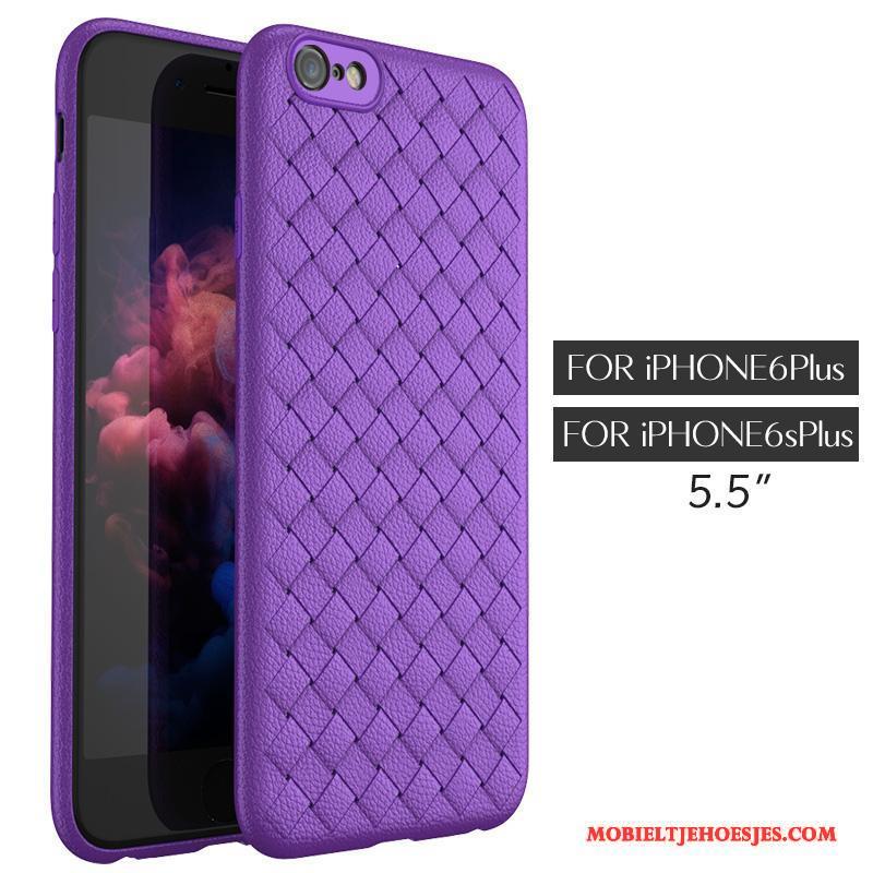 iPhone 6/6s Hoes Persoonlijk Bescherming Weven Purper Hoesje All Inclusive