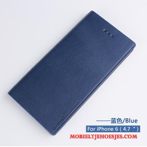 iPhone 6/6s Hoesje Kwaliteit Elegante Leren Etui Bescherming Trend Blauw Leer