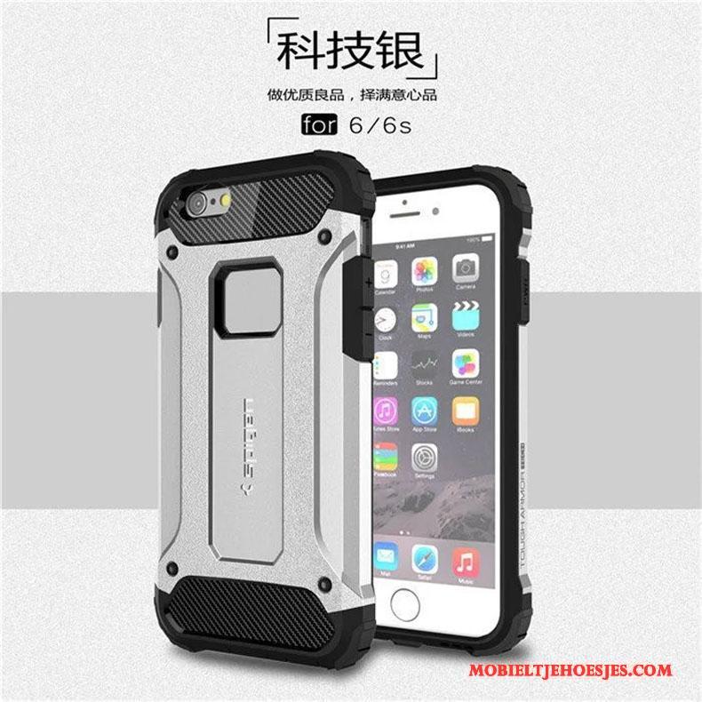 iPhone 6/6s Hoesje Metaal Siliconen Bescherming All Inclusive Hoes Zilver Gasbag