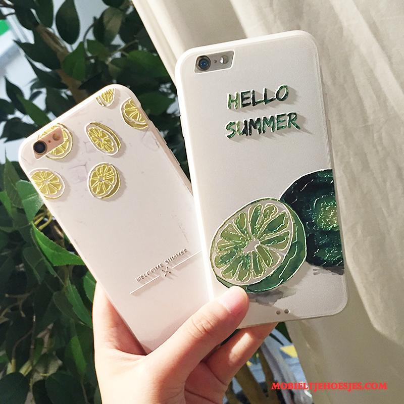 iPhone 6/6s Hoesje Reliëf Citroen All Inclusive Mini Schrobben Groen Wit