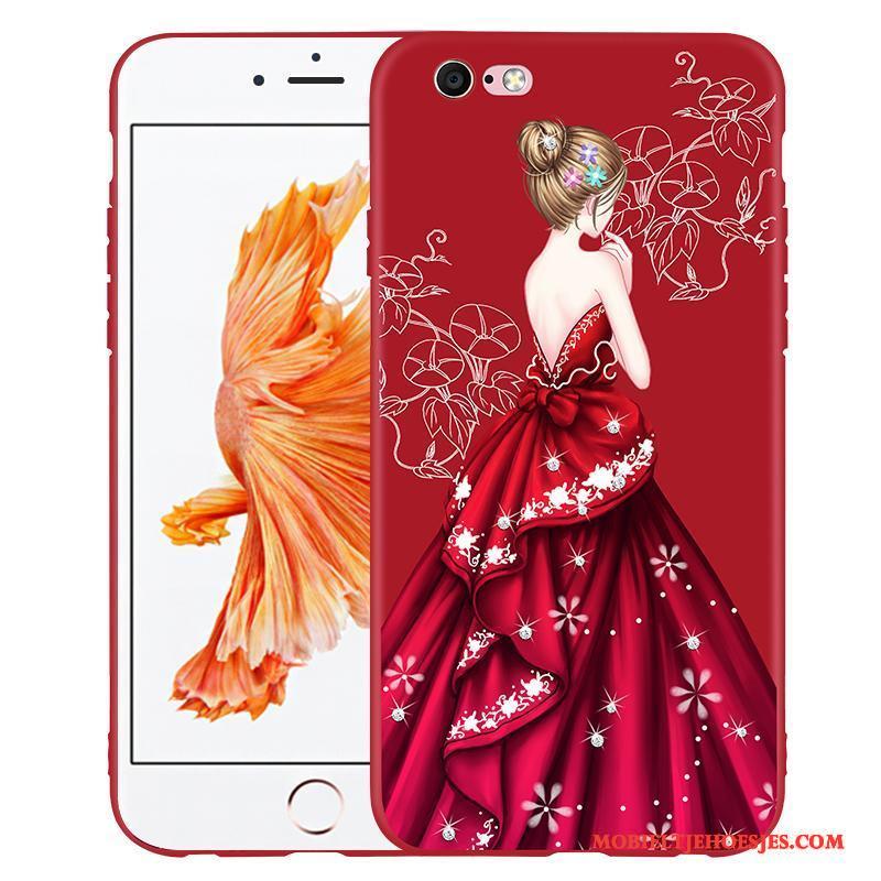 iPhone 6/6s Hoesje Telefoon All Inclusive Siliconen Zacht Rood