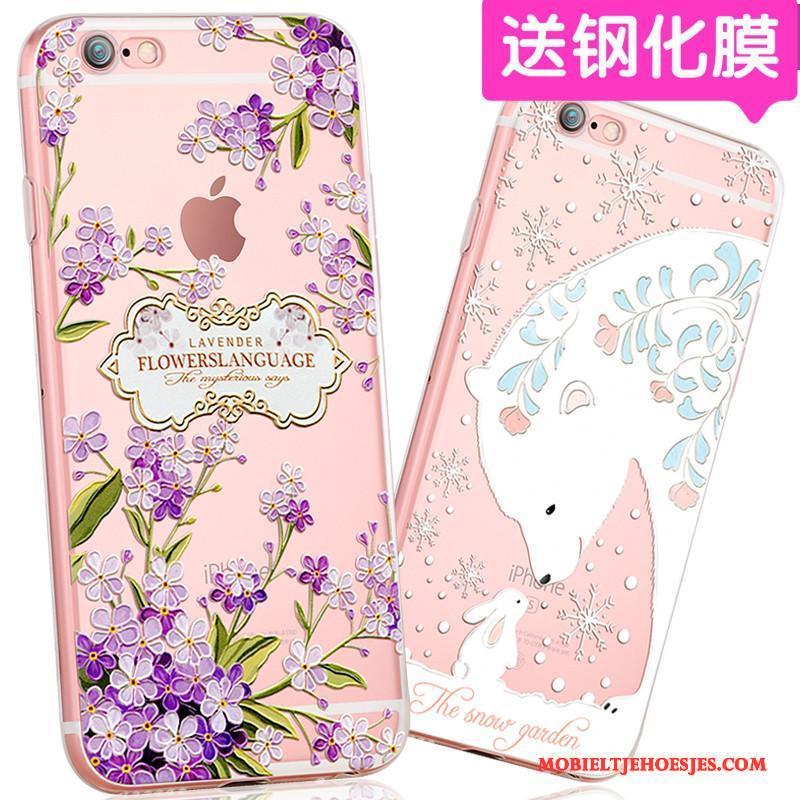 iPhone 6/6s Hoesje Telefoon Siliconen Zacht Mooie Mini Purper Vers