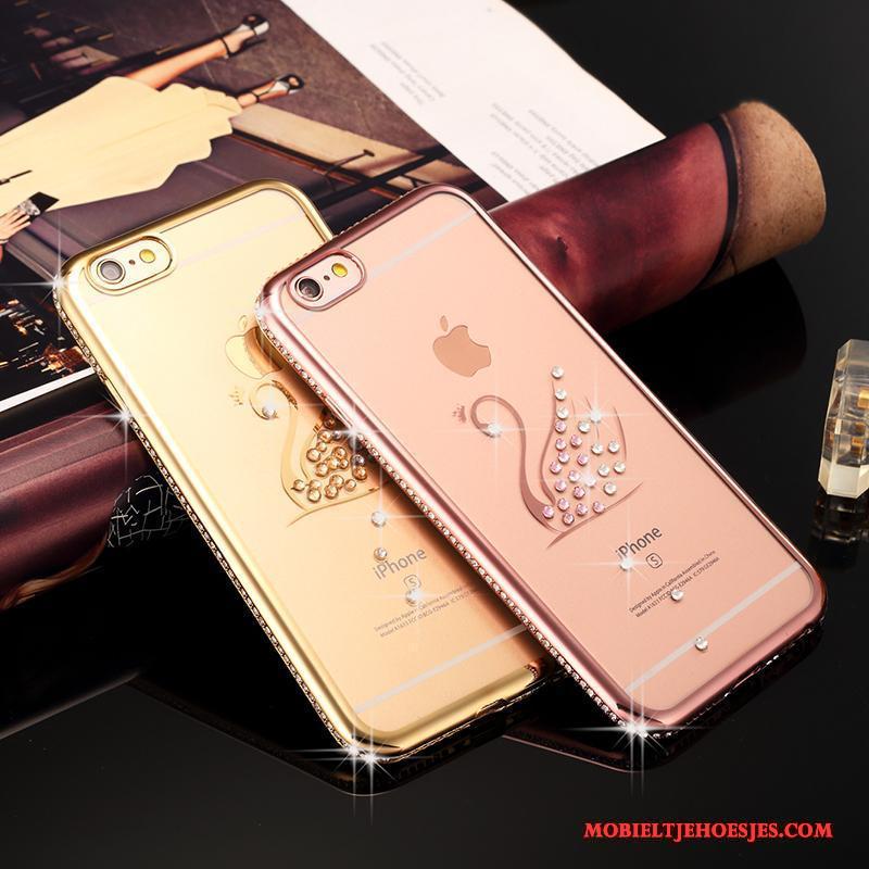 iPhone 6/6s Hoesje Telefoon Trendy Merk Zacht All Inclusive Rose Goud Luxe Met Strass