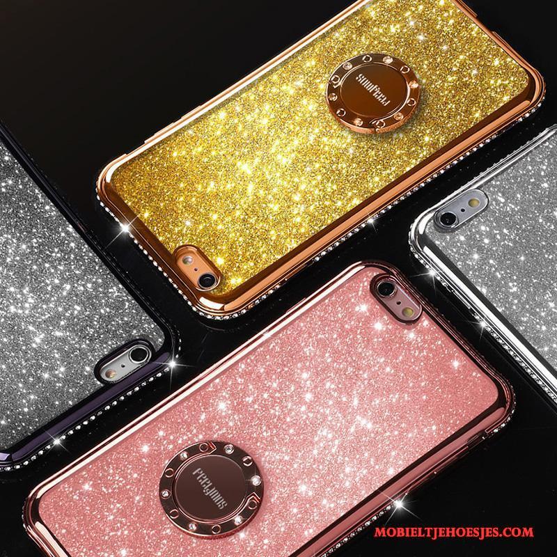 iPhone 6/6s Met Strass Hoesje Telefoon Doorzichtig Trend Goud Siliconen Zacht