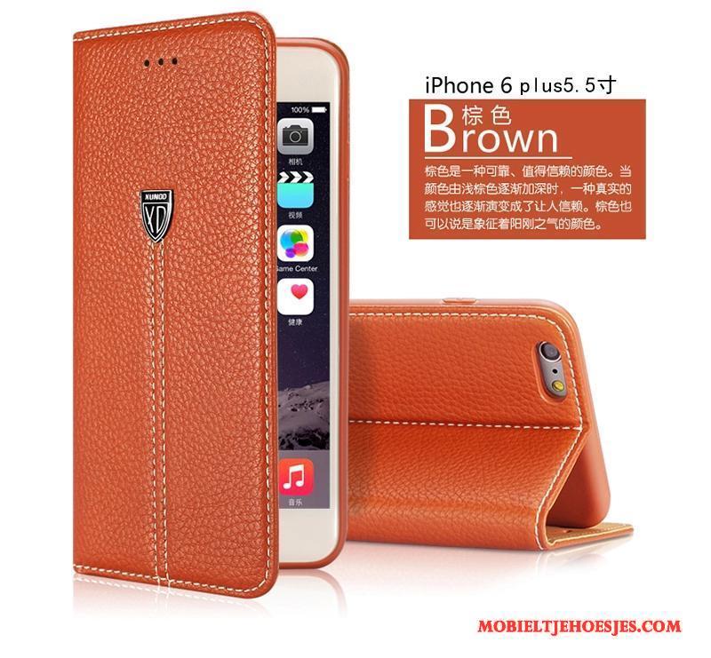 iPhone 6/6s Plus Echt Leer Bescherming Leren Etui Hoes Hoesje Telefoon