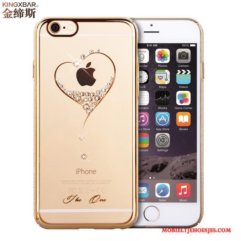 iPhone 6/6s Plus Hoesje Doorzichtig Hoes Luxe Dun Goud Bescherming Met Strass