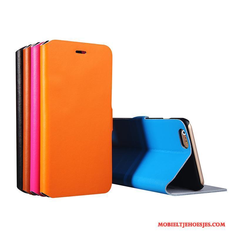 iPhone 6/6s Plus Hoesje Folio Mobiele Telefoon Geel Leren Etui Echt Leer Hoes Bescherming