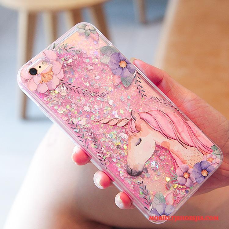 iPhone 6/6s Plus Hoesje Telefoon Anti-fall Roze Vogel Drijfzand