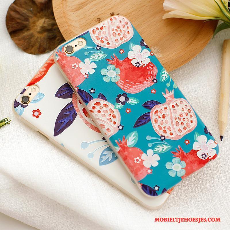 iPhone 6/6s Plus Hoesje Telefoon Bloemen Trendy Merk Zacht Anti-fall Reliëf All Inclusive