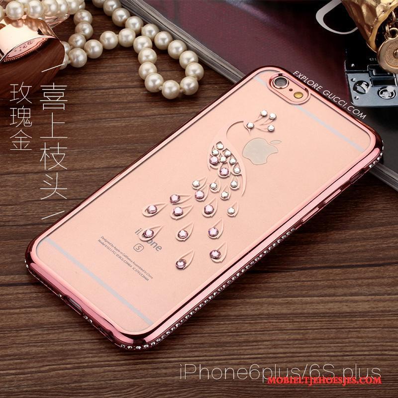 iPhone 6/6s Plus Hoesje Telefoon Trend Hanger Rose Goud Met Strass