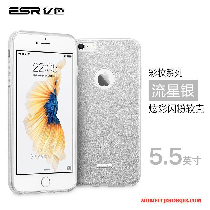 iPhone 6/6s Plus Hoesje Telefoon Zilver Net Red Zacht Siliconen Nieuw Trendy Merk
