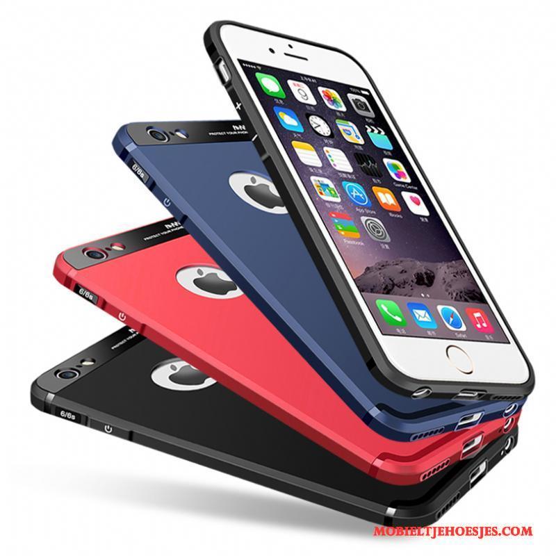 iPhone 6/6s Plus Hoesje Telefoon Zwart Anti-fall Rood All Inclusive Zacht Trend