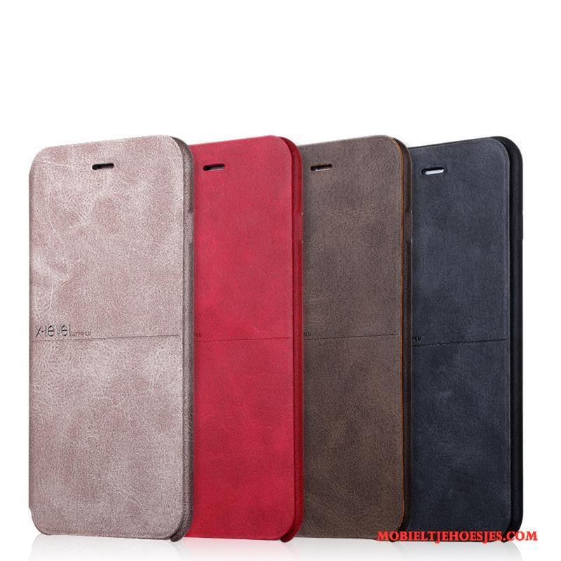 iPhone 6/6s Plus Licht All Inclusive Leren Etui Anti-fall Folio Goud Hoesje