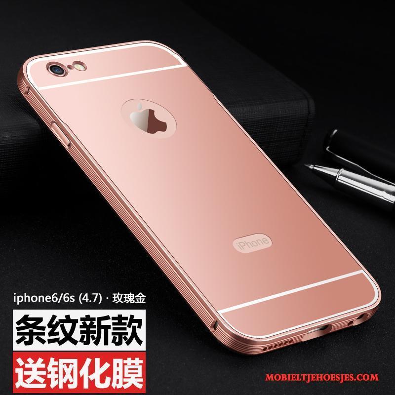 iPhone 6/6s Plus Omlijsting Hoesje Telefoon Metaal Anti-fall Nieuw Bescherming Rose Goud