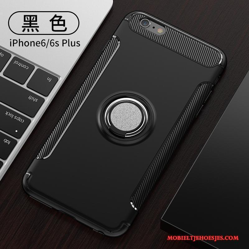 iPhone 6/6s Plus Persoonlijk Ring Anti-fall Hoesje Telefoon Siliconen All Inclusive Zwart