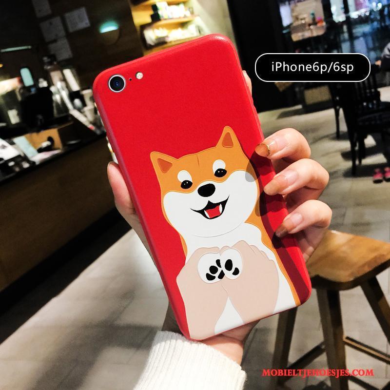 iPhone 6/6s Plus Reliëf Rood All Inclusive Hond Hoesje Telefoon Spotprent Lovers