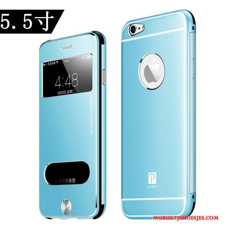 iPhone 6/6s Plus Scheppend Blauw Bescherming Hoes Metaal Nieuw Hoesje Telefoon