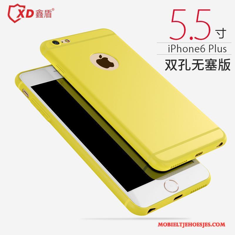 iPhone 6/6s Plus Siliconen Eenvoudige Geel Hoesje Telefoon All Inclusive Anti-fall Zacht