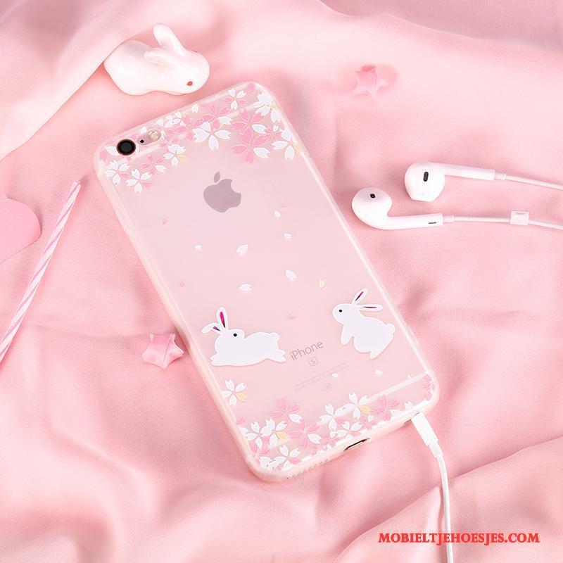 iPhone 6/6s Plus Siliconen Hoesje Telefoon Hanger Roze Konijn Kers Nieuw