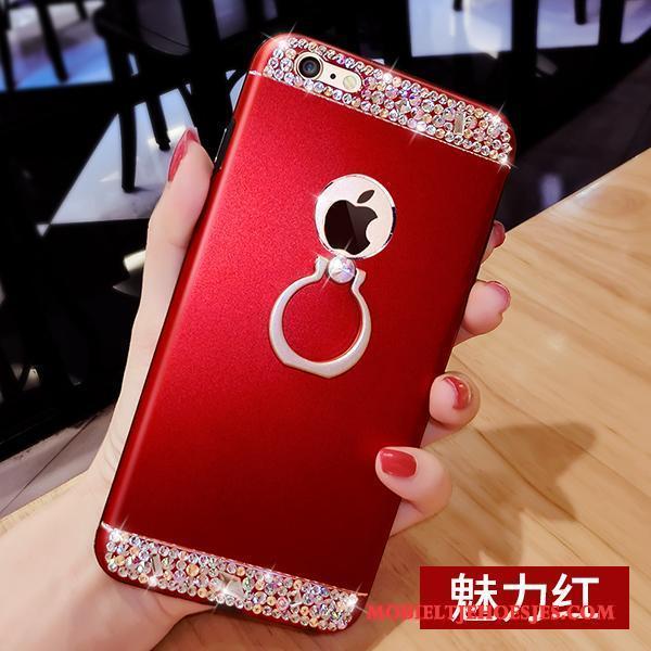 iPhone 6/6s Ring Luxe Rood Hoesje Telefoon Ondersteuning Anti-fall Met Strass