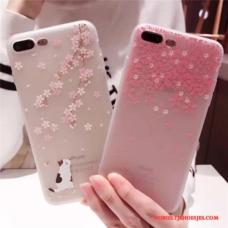 iPhone 6/6s Roze Scheppend Siliconen Hoes Kers Hoesje Telefoon Zacht