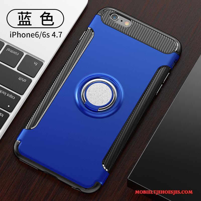 iPhone 6/6s Scheppend Trendy Merk Blauw Hoesje Telefoon Ring Anti-fall Persoonlijk