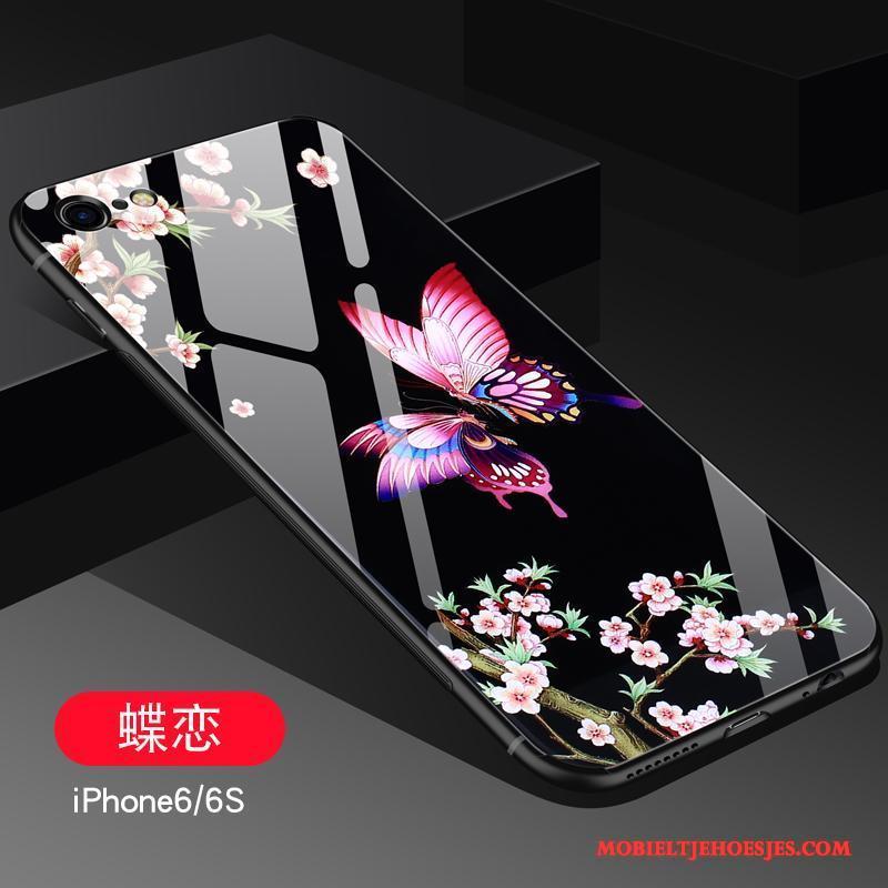 iPhone 6/6s Siliconen Dun Anti-fall Hoes All Inclusive Hoesje Telefoon Zwart