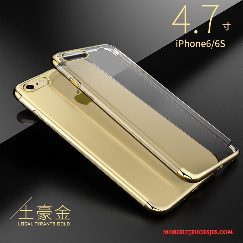 iPhone 6/6s Siliconen Plating Goud Anti-fall Zacht Hoesje Telefoon All Inclusive