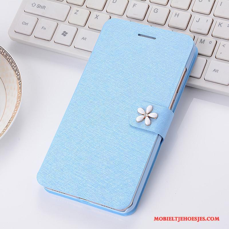 iPhone 7 Bescherming Hoes Hoesje Clamshell Blauw Telefoon Leren Etui