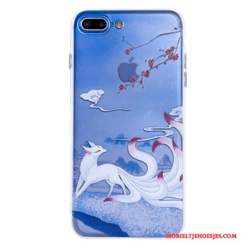 iPhone 7 Blauw Kunst Original Chinese Stijl Hoes Hoesje Telefoon Anti-fall